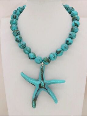 NWT ⚜️🩵⚜️ NATASHA Turquoise Starfish Pendant Necklace